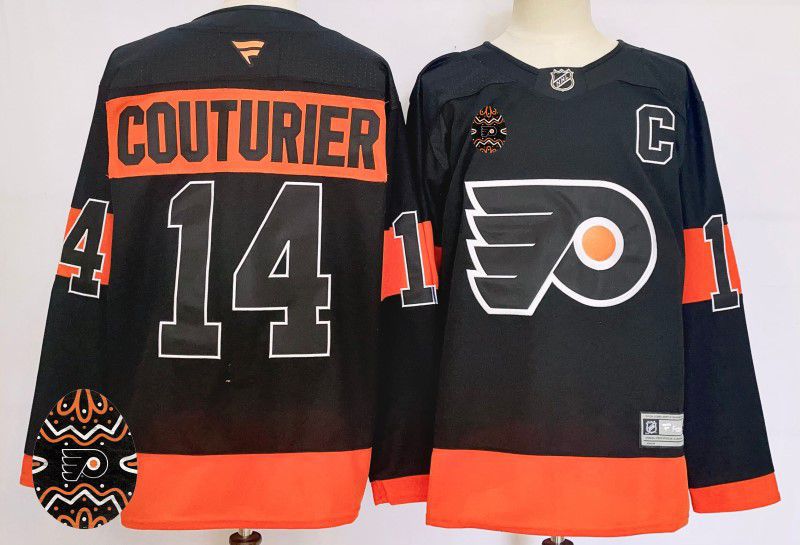 Men Philadelphia Flyers #14 Couturier Black Fanatics 2025 NHL Jersey style 3
